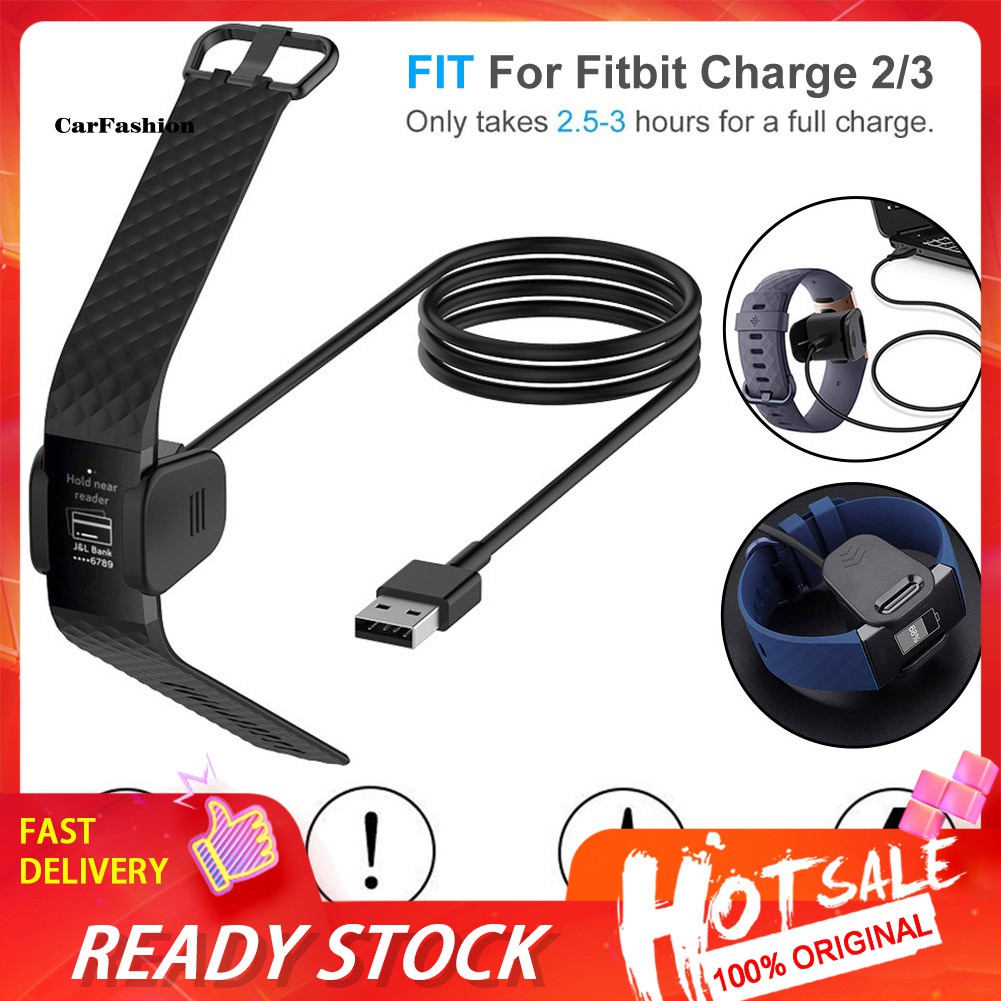 Dây Cáp Sạc Usb Mạ Vàng Thay Thế Cho Vòng Đeo Tay Thông Minh Fitbit Charge 2 / 3