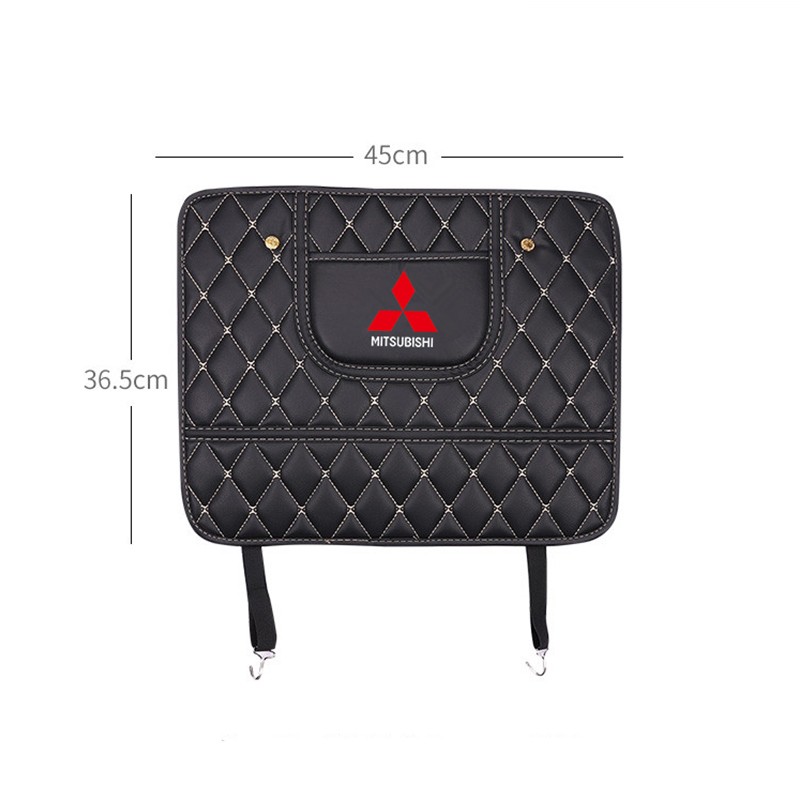 Đệm Da Bảo Vệ Lưng Ghế Xe Hơi Chống Đá Cho Mitsubishi Xpander Triton Lancer Evo Asx Mirage Outlander Grandis Pajero Attrage Airtrek L200