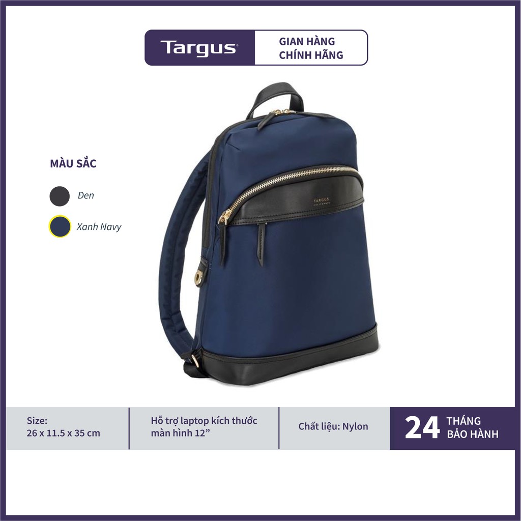 Balo Laptop Targus Newport Mini Backpack TSB94601 Navy - Hàng Chính Hãng