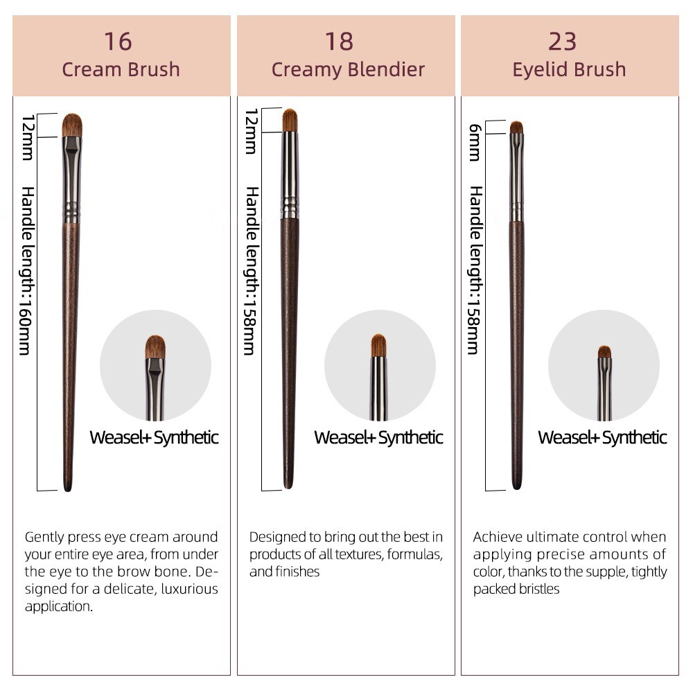 Bộ 6 cọ trang điểm OVW XQ141516182325 đa năng tiện dụng cho mắt/ lông mày