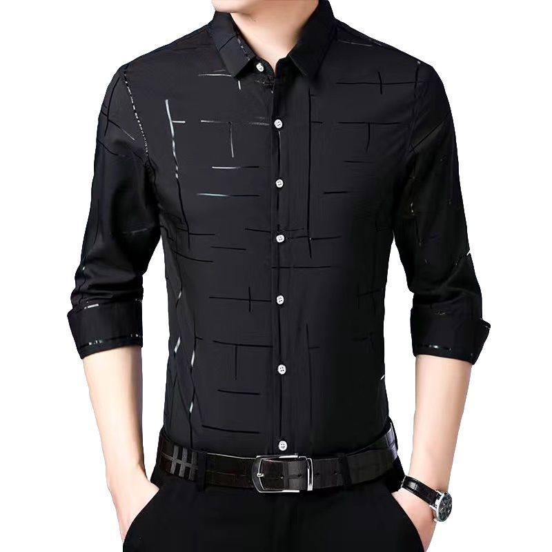 Áo Sơ Mi Nam Dài Tay In Họa Tiết Mới Size M-3XL