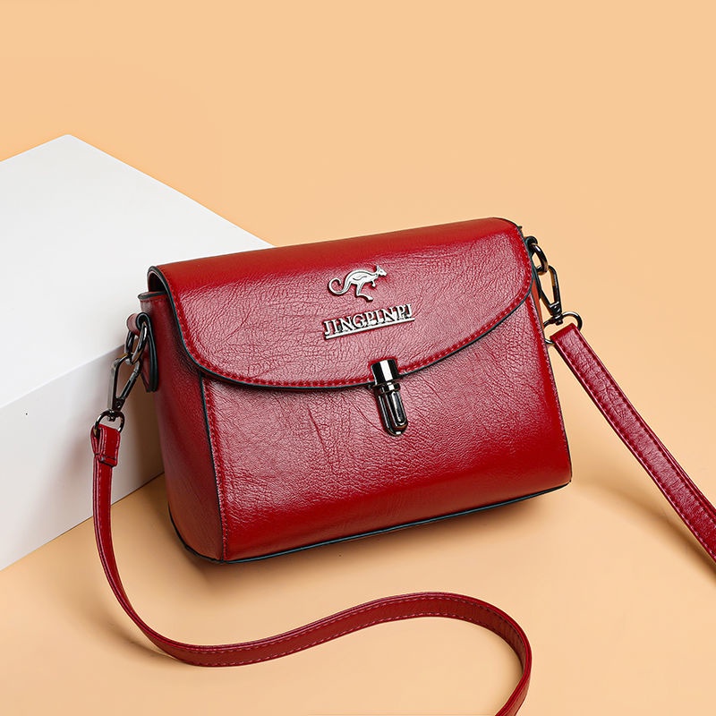 Túi đeo vai hình vuông cỡ lớn bằng da màu trơn đơn giản thời trang dễ phối đồ chất lượng cao cho bạn gái