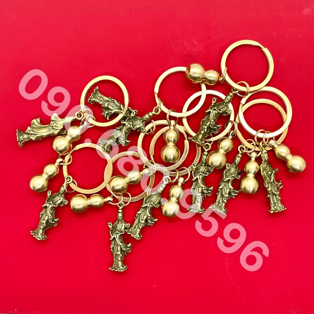 Móc Khóa Phong Thủy Quan Âm Bồ Tát + Hồ Lô