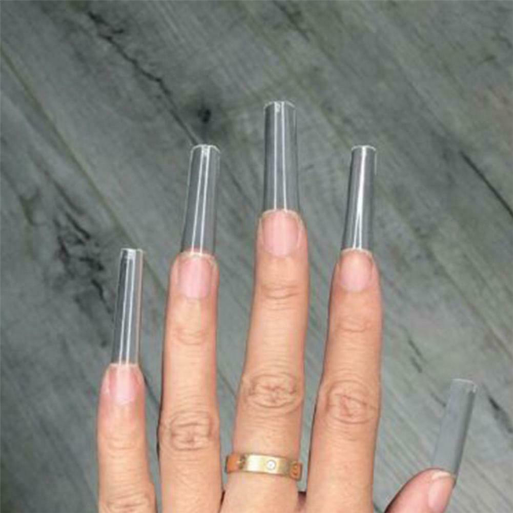 (Hàng Mới Về) Móng Tay Giả Dài Trong Suốt / Cong Tự Nhiên Thời Trang Cho Nữ