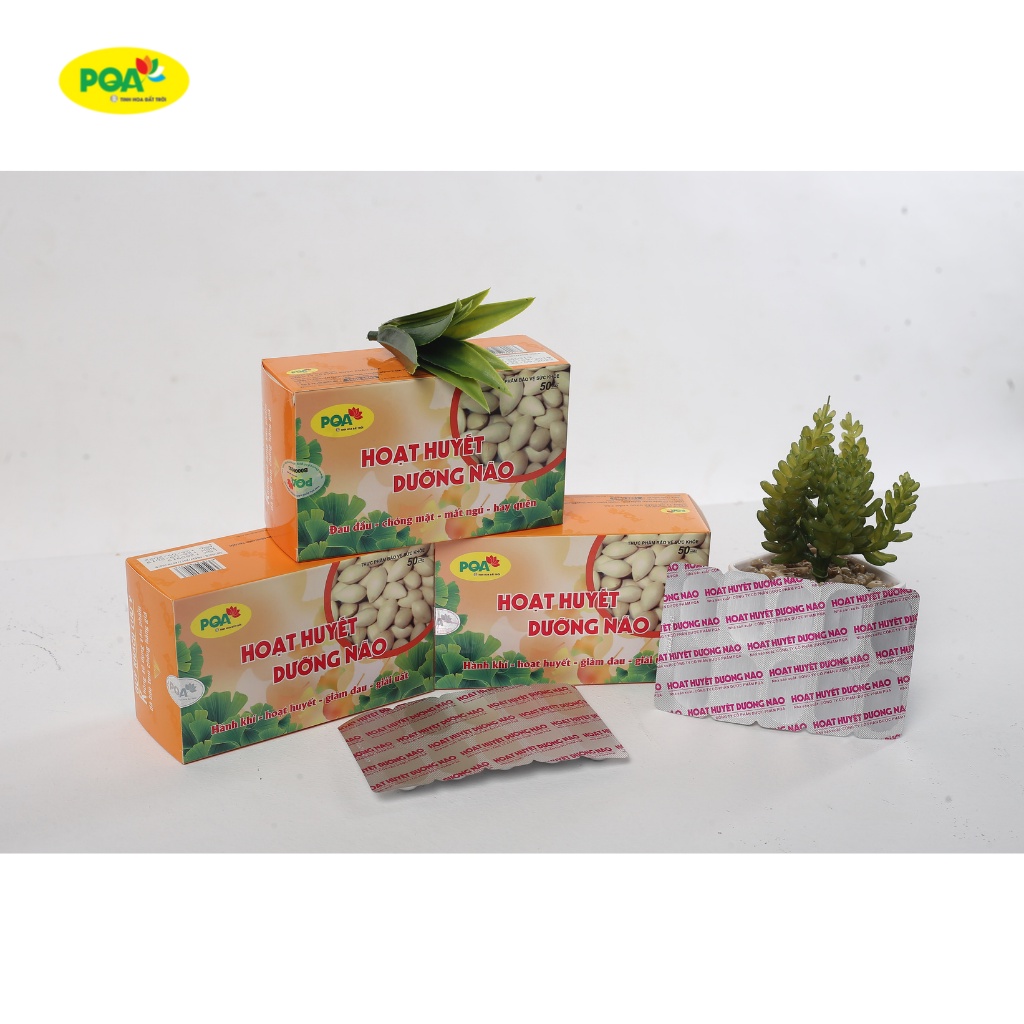 Hoạt Huyết Dưỡng Não PQA Thành Phần Từ Thiên Nhiên Giúp Tăng Cường Sự Hoạt Động Của Trí Não Hộp 50 Viên