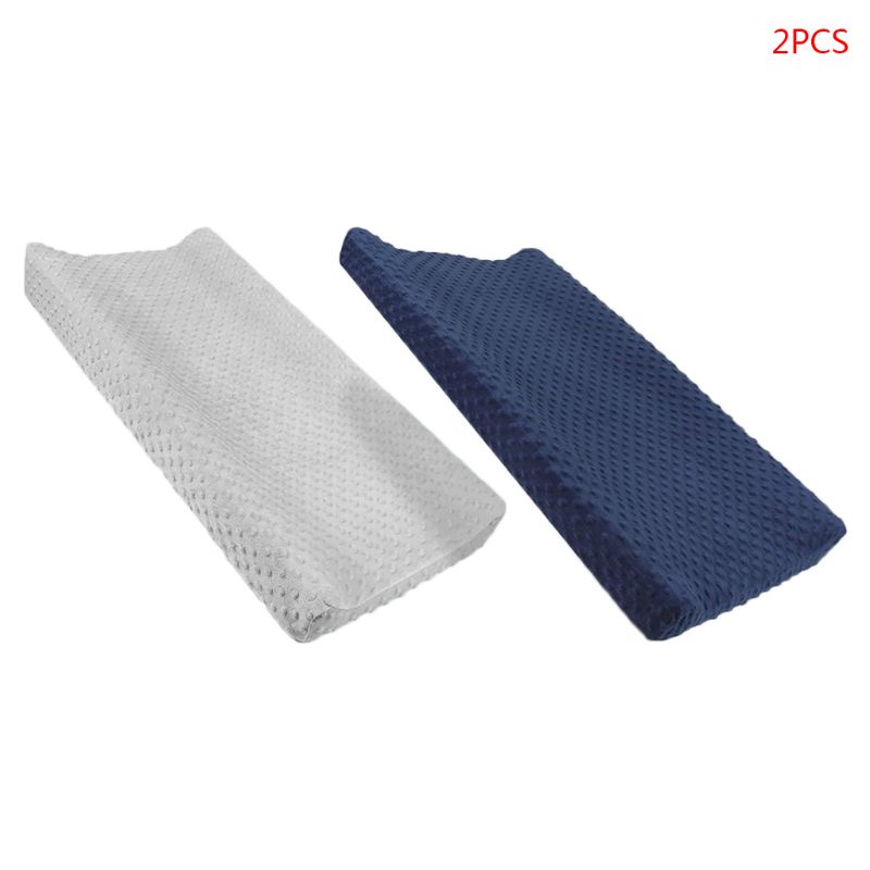 2 Vỏ bọc tấm đệm thay tã vải minky vân chấm bi mềm mại thoáng khí cho em bé khi đi du lịch