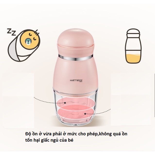 MÁY XAY CHO BÉ ĂN DẶM SIÊU MỊN HATTIECS CỐI THỦY TINH 0.3L - BẢN 6 LƯỠI