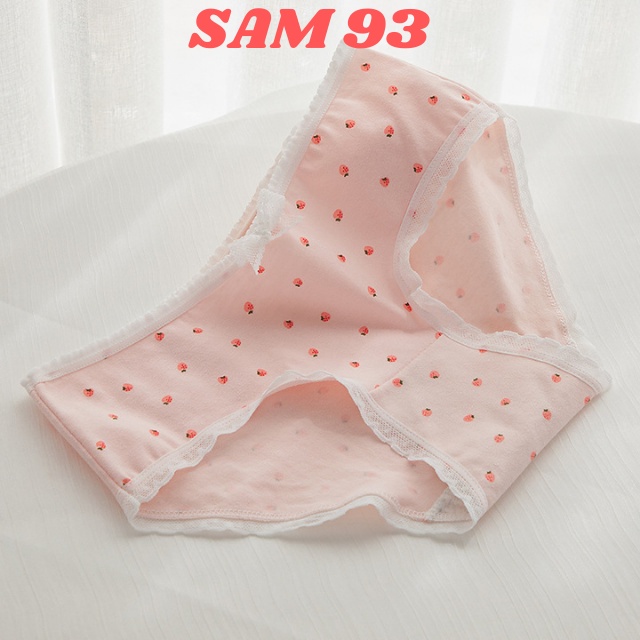 Quần Lót Cotton Nữ Cao Cấp Co Giãn 4 Chiều, Họa Tiết Dễ Thương 💖FREESHIP💖 Quần Chíp Nữ Thông Hơi Kháng Khuẩn – SAM93 Q09