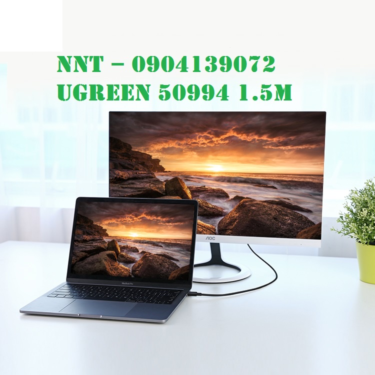 Cáp chuyển USB Type-C to Displayport dài 1.5m Ugreen 50994 Chính hãng