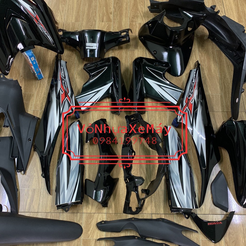 Dàn áo xe wave RSX 110 màu ĐEN đời 2010 đến 2011,nhựa trắng nguyên sinh loại 1