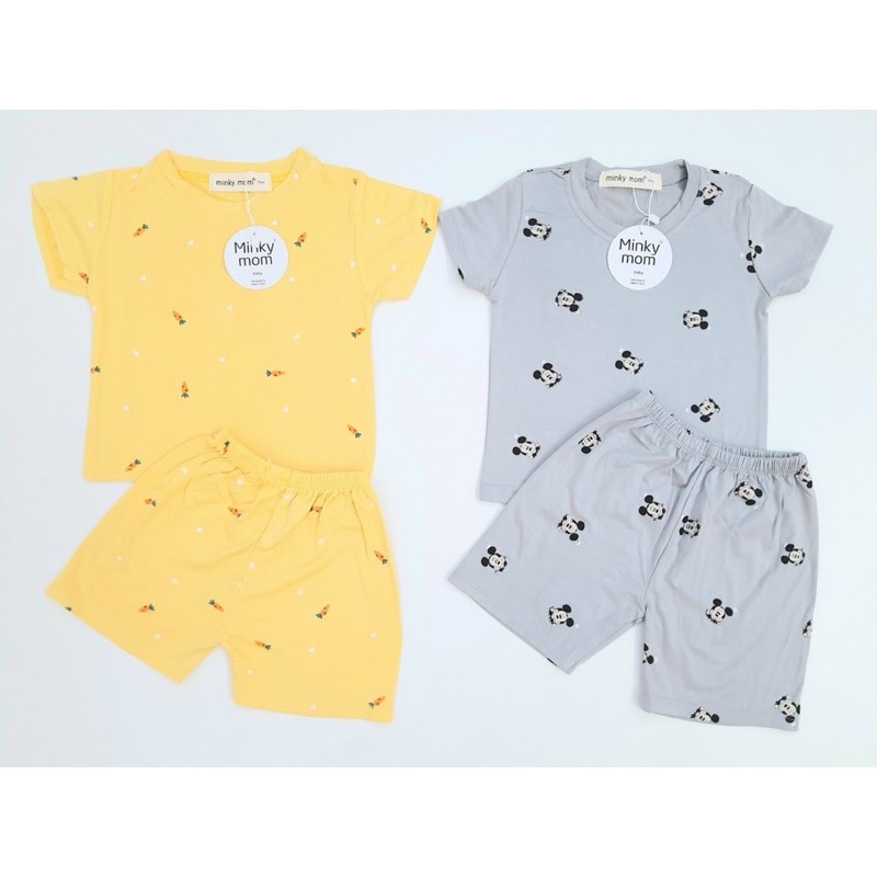BỘ TAY NGẮN THUN LẠNH MỀM MINKYMOM 6-18kg