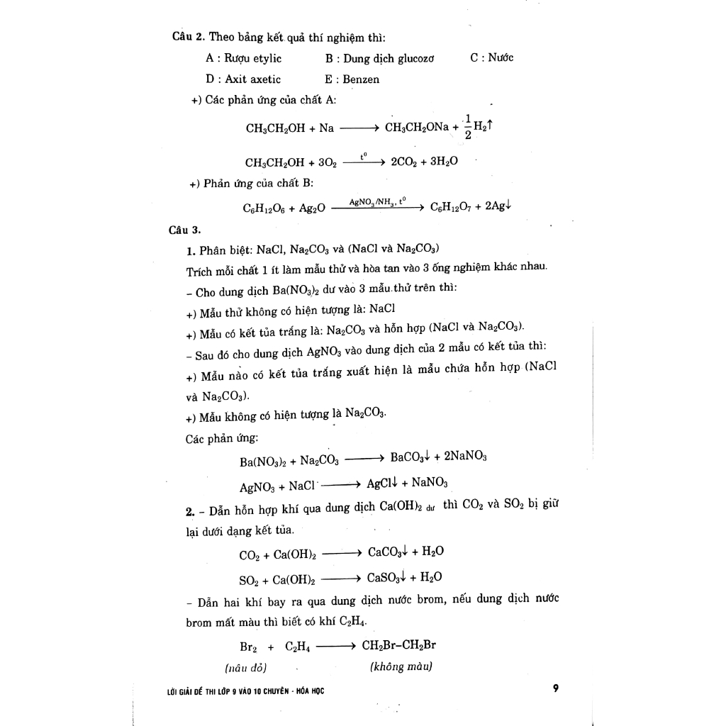 Sách - Lời Giải Đề Thi Lớp 9 Vào 10 Môn Hóa