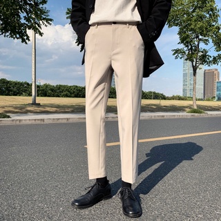 Quần tây nam màu be form dáng suông trẻ trung thời trang phong Unisex.s89