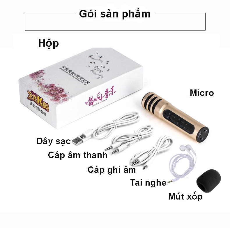 Mic Thu Âm Chuyên Nghiệp Cao Cấp C7 Hát Karaoke, Livestream, Bán Hàng Mic Thu Âm Loại Xịn Livestream Online Cực Hay