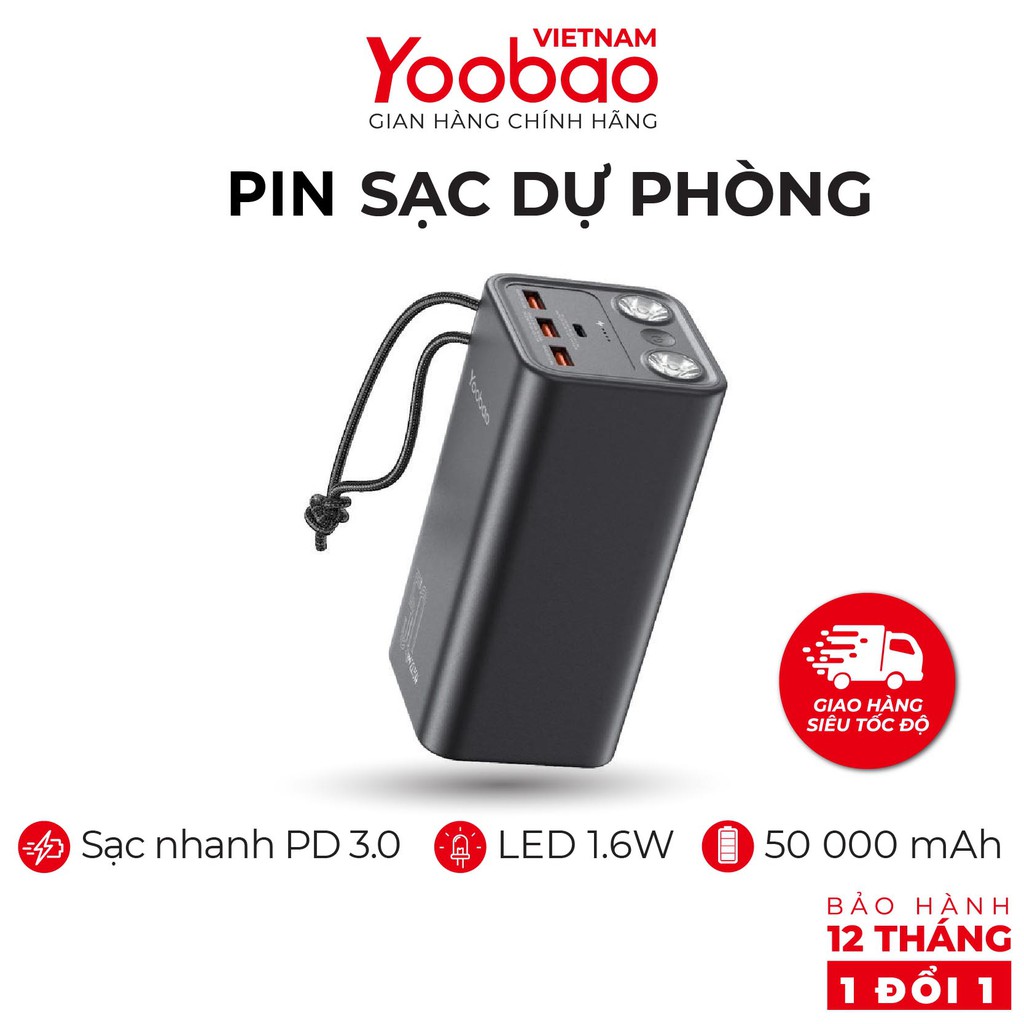 Trạm sạc dự phòng Yoobao L50Q 50000mAh - Hàng Chính Hãng