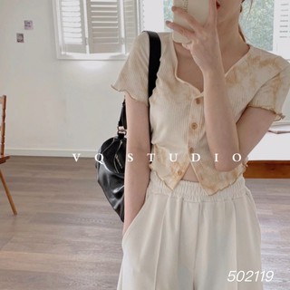ÁO CROPTOP NÚT(thun gân vải loan)