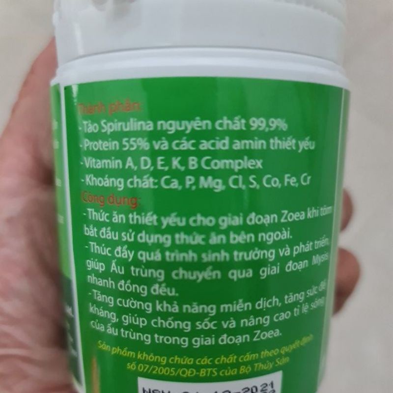 Tảo Xanh SPIRULINA Bổ Sung Vitamin-Khoáng Chất Tăng Sức Đề Kháng-Bột Trộn Thức Ăn Cho Cá Cảnh Hộp Nguyên 100Gr