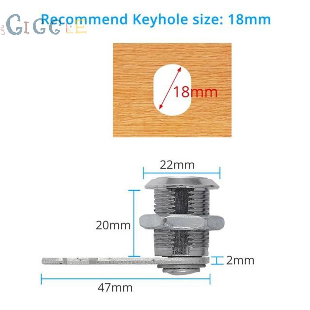 Ổ Khóa Tủ Chén / Hộp Thư 16mm 20mm 25mm 30mm Kèm 2 Chìa Khóa