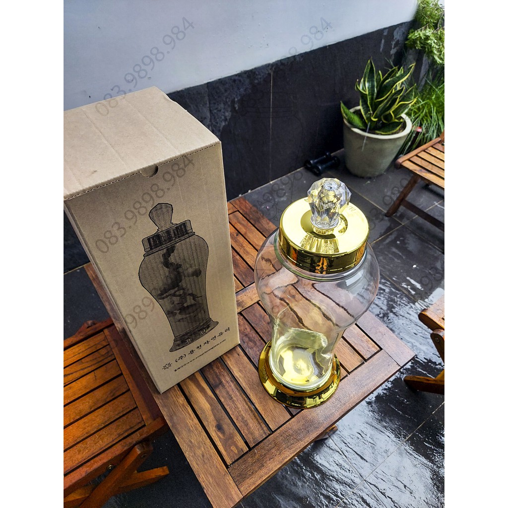 Bình thủy tinh Ngâm rượu 3,5L HÀN QUỐC YongCheon Bầu (Nắp có núm) No90. Hàng cao cấp - Phóng to sâm - Bảo vệ sức khỏe. | BigBuy360 - bigbuy360.vn