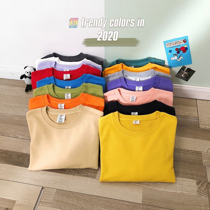 Áo Hoodie Tay Dài Cổ Tròn Dáng Rộng Màu Sắc Đơn Giản Thời Trang Theo Phong Cách Hồng Kông Cho Nam | BigBuy360 - bigbuy360.vn