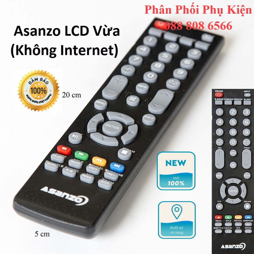 Remote điều khiển Tivi Asanzo không Internet  - HÀNG CAO CẤP