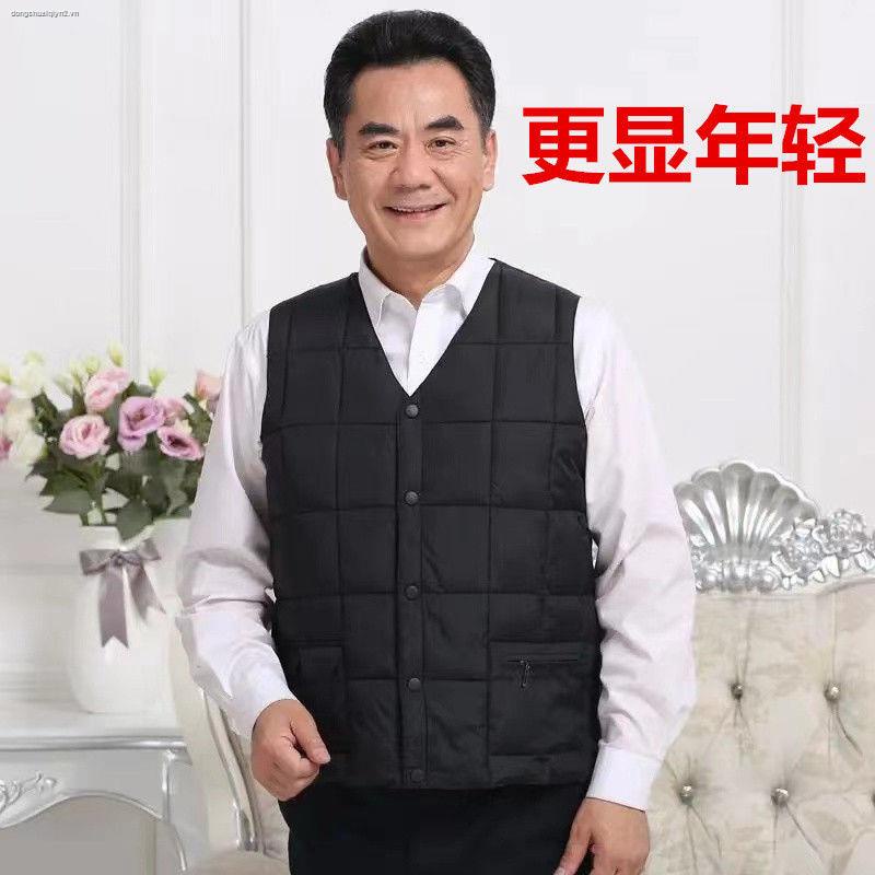 Áo khoác phao cotton không tay giữ ấm mùa thu đông phiên bản trẻ trung cho nam trung niên mới