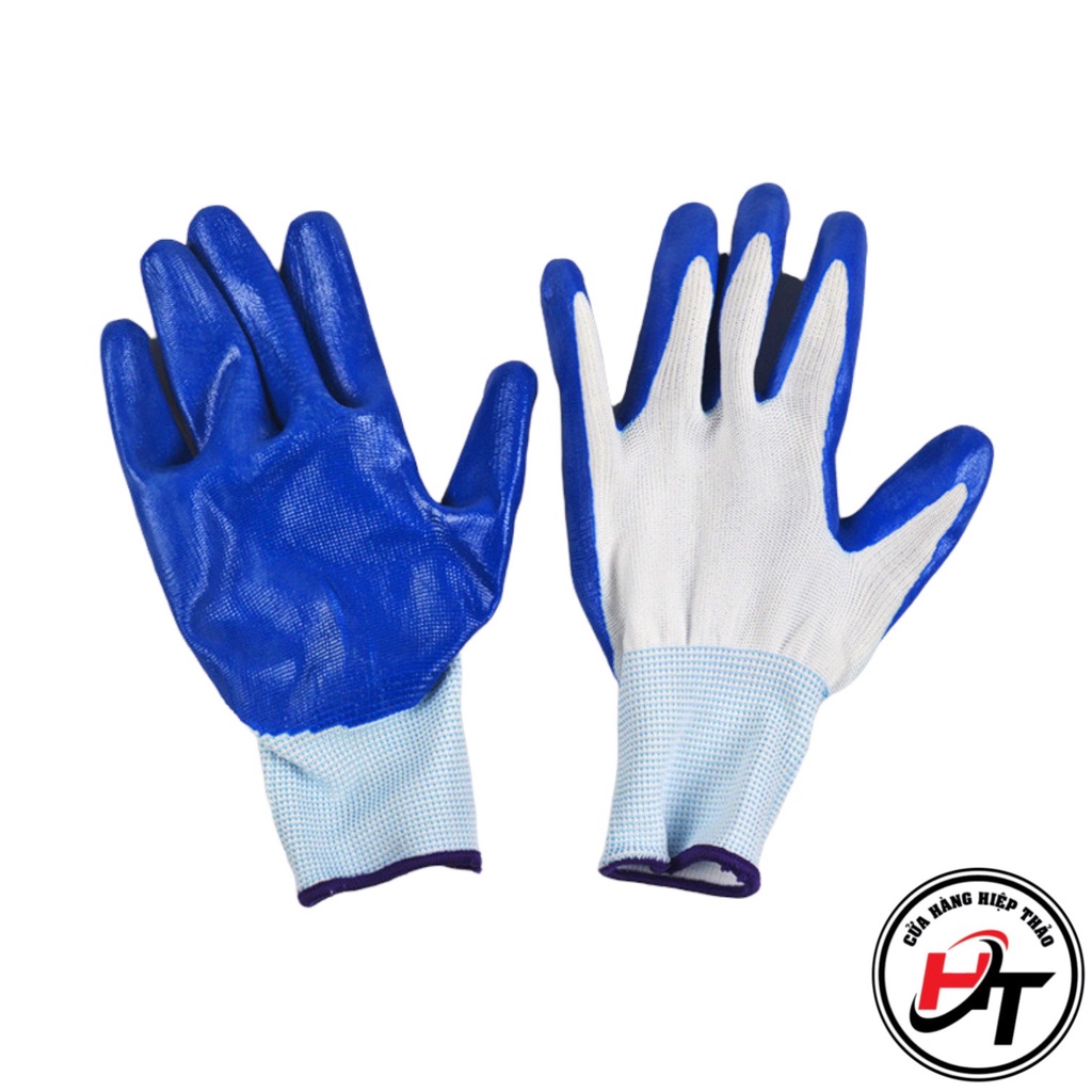 Găng tay bảo hộ lao động cách điện bao tay phủ cao su sợi sơn xanh GT-X
