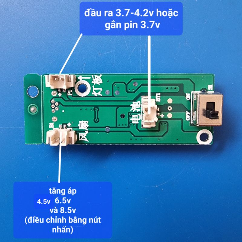mạch tăng áp 4.5v/6.5v/8.5v 1A sử dụng ic IP6351