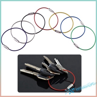 Bộ 7 vòng dây thép không gỉ dùng làm móc chìa khóa
