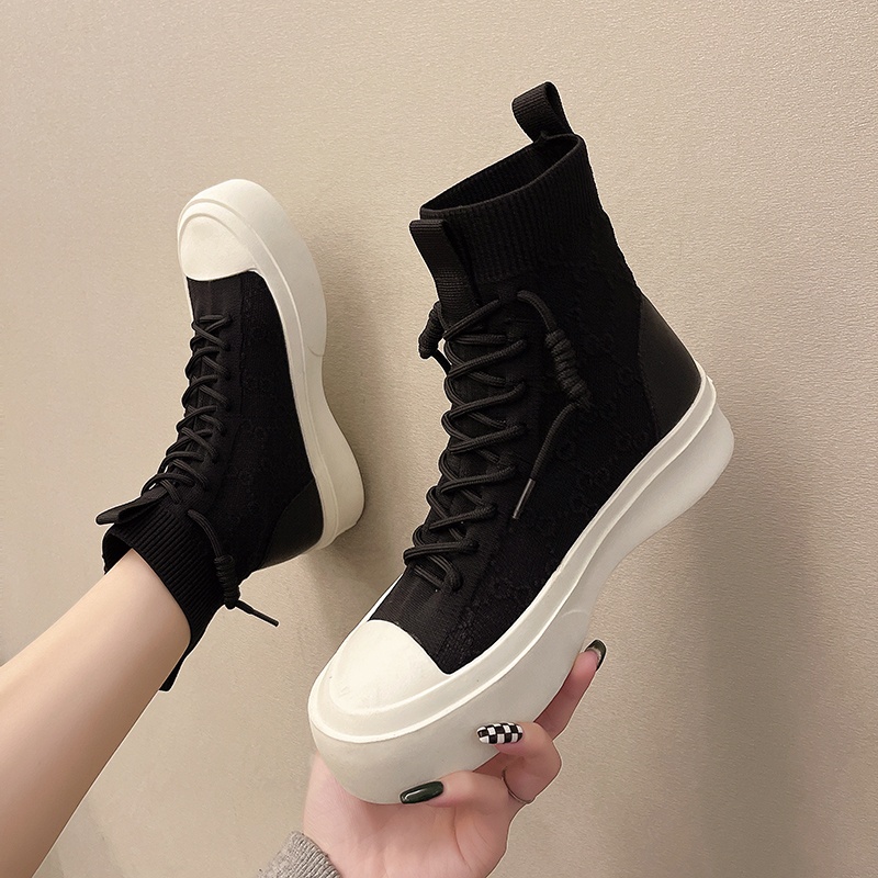 Giày Thể Thao Phong Cách Ulzzang Cao Cổ Kèm Ảnh Thật Ở Cuối