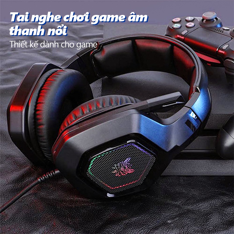 ONIKUMA K10 Tai Nghe Trùm Đầu Chơi Game Ps4 Rgb Led Cho Pc Laptop Ps4,Online