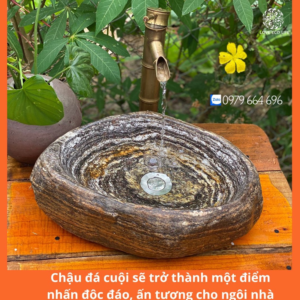 Chậu đá cuội tự nhiên