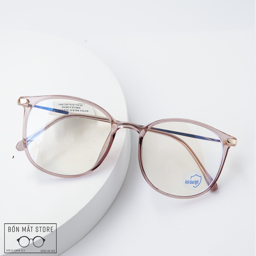 Gọng Kính Cận Nam Nữ Form Tròn Nhựa Dẻo TṚ90 BH271 (Tặng Hộp Khăn) | BigBuy360 - bigbuy360.vn