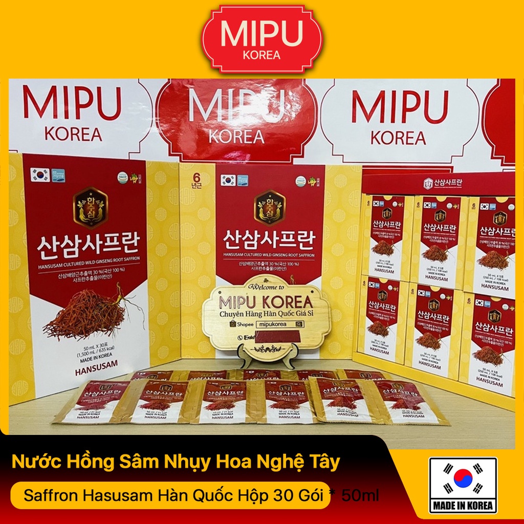 Date 4 2025 nước hồng sâm nhụy hoa nghệ tây saffron hasusam hàn quốc hộp - ảnh sản phẩm 1