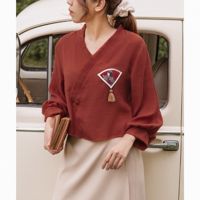 Áo hanbok tay phồng hana hangkao closet AHPH chất đũi tơ freesize