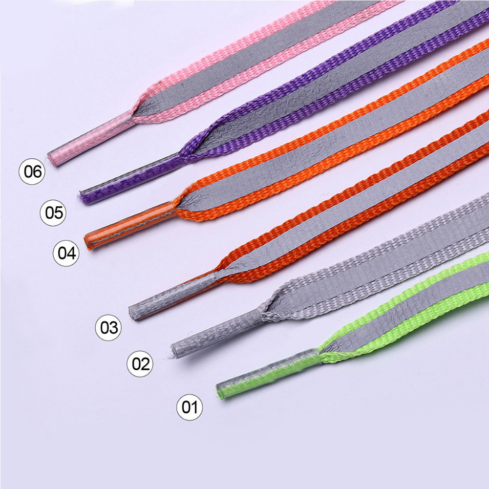Cặp Dây Giày Phản Quang Màu Trơn Thời Trang 8mm
