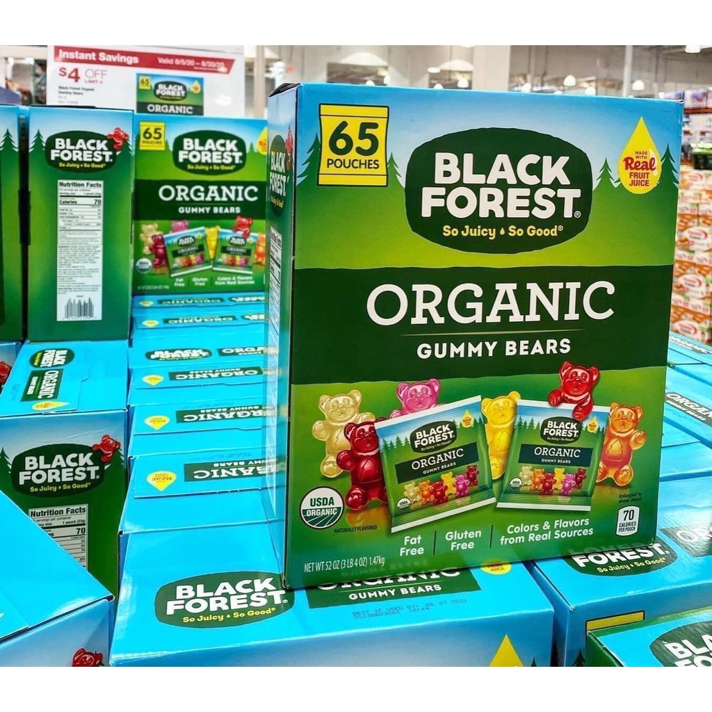 DATE 09/2024 Kẹo dẻo hữu cơ ⚡ CHẤT LƯỢNG ⚡ Kẹo Dẻo Organic Gummy Bear BLACK FOREST 23g Hương vị trái cây siêu ngo