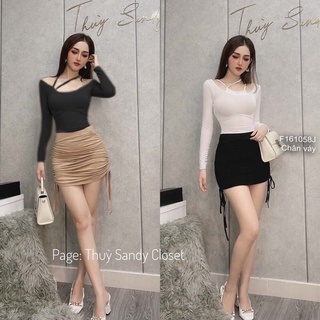 Chân váy ngắn rút dây hai bên sườn có lót quần!