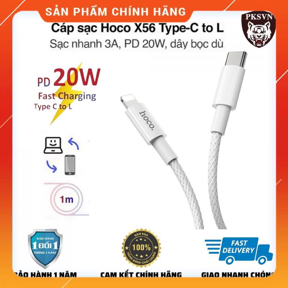 Dây sạc nhanh 20w Chính hãng Hoco X56 bọc dù chống gãy, Sạc nhanh 20w sạc 50% Pin chỉ 30 phút - Bảo Hảnh 1 Năm MSP50710