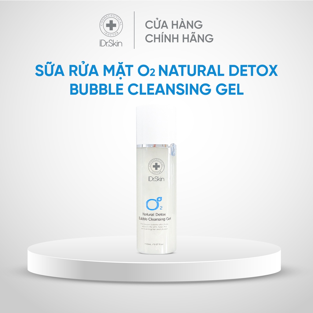 [CHÍNH HÃNG iDr.Skin] Sữa rửa mặt sáng da O2 Natural Detox Bubble Cleansing Gel iDr.Skin dưỡng ẩm bật tone da 120ml
