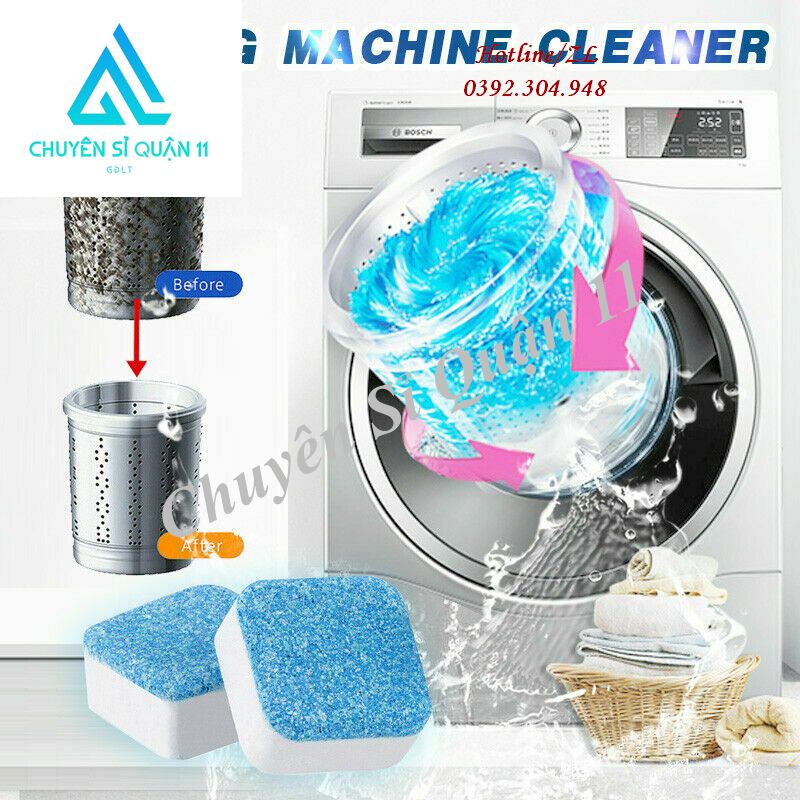 Hộp 12 Viên sủi tẩy lồng máy giặt diệt khuẩn và tẩy chất cặn chất lượng cao, an toàn GD361-TayLG