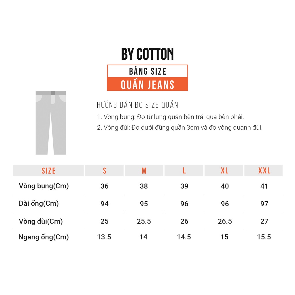 Quần Jeans Dài Nam Màu Xanh Nhạt BY COTTON Basic Blue Jeans