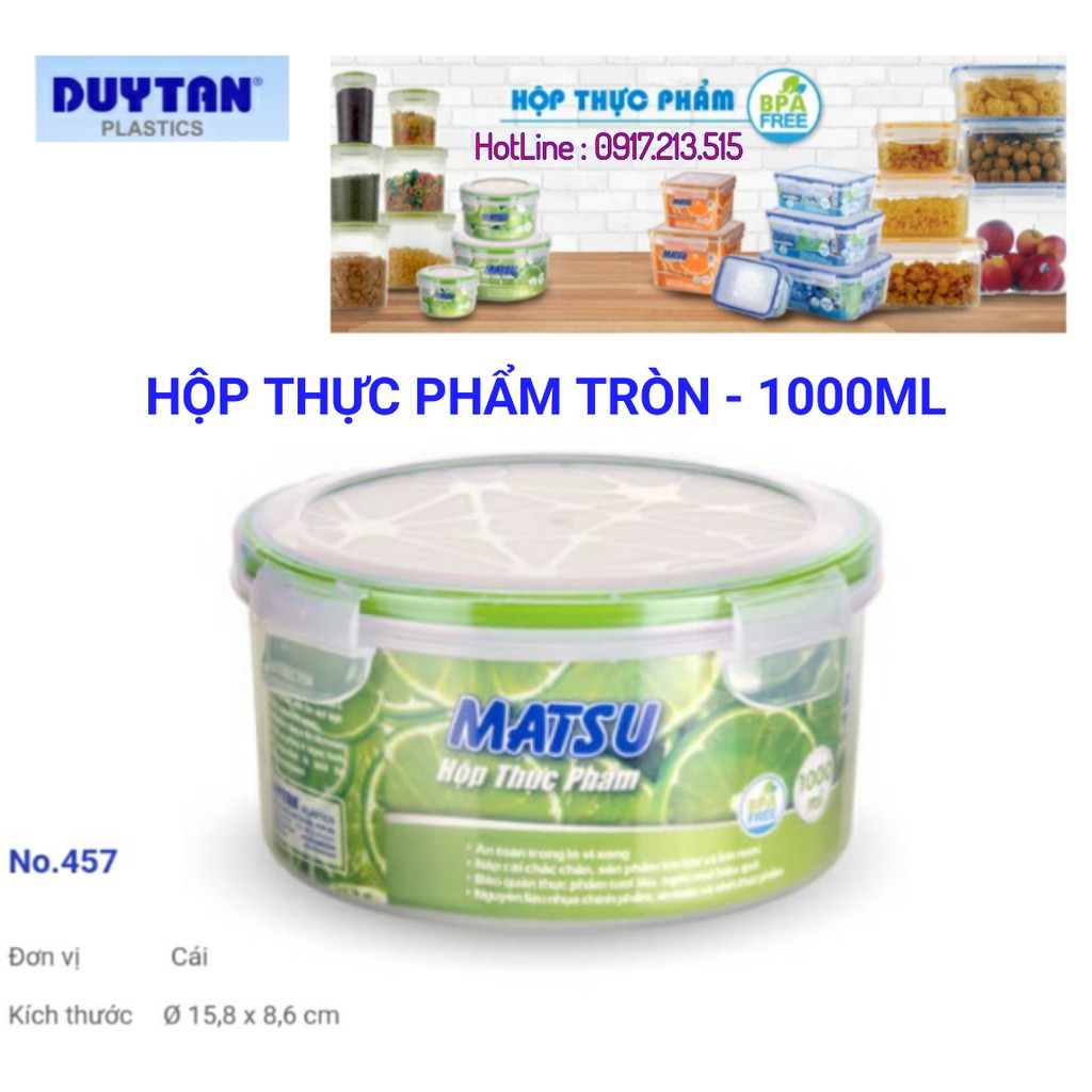 Hộp nhựa đựng thực phẩm tròn 1000ml Nhựa Duy Tân