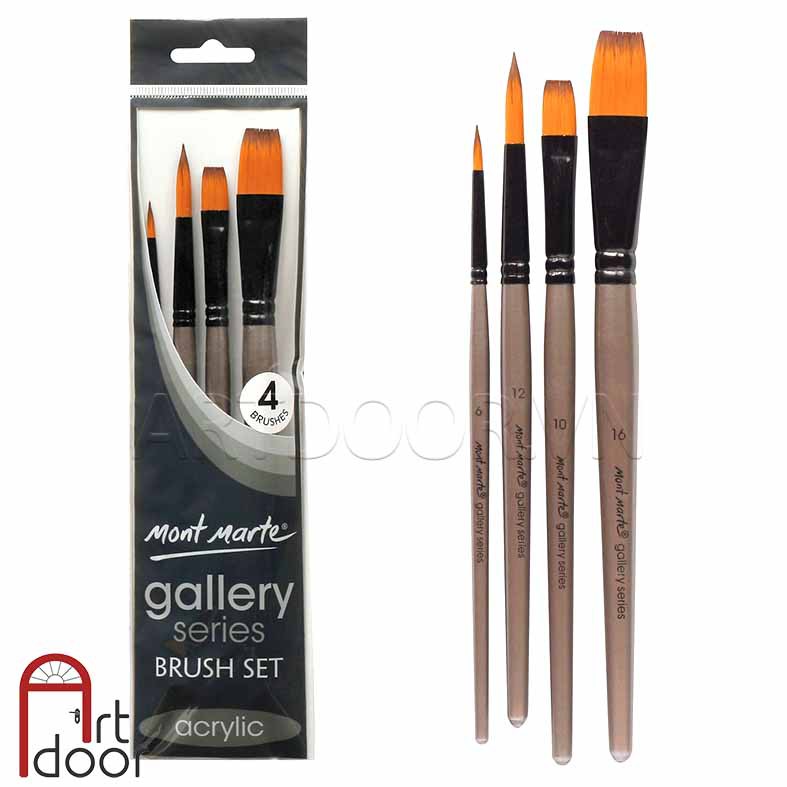 [ARTDOOR] Bộ cọ vẽ Acrylic MONT MARTE Gallery 4 cây (HS0014)