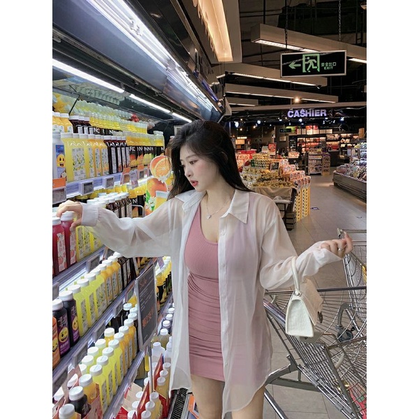 Áo sơ mi Bigsize voan xẻ lưng siêu mỏng nhẹ (60-90Kg) MS228