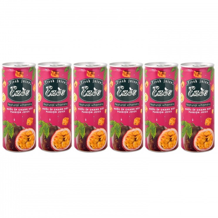 Nước ép chanh dây Ezos lốc 6 lon x 240ml