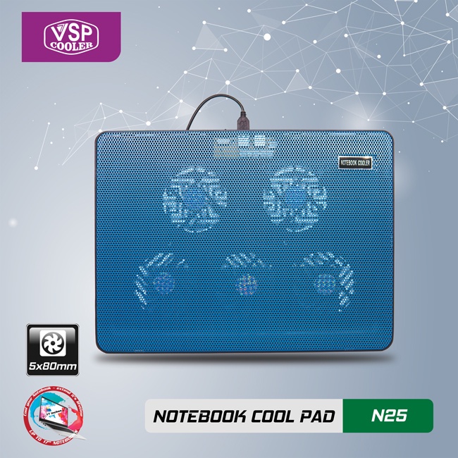 Đế tản nhiệt VSP Cooler N25 (5*Fan 8cm )