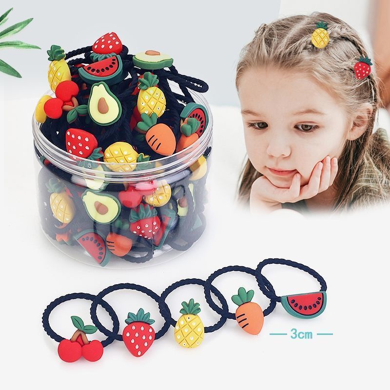 Bộ 30 dây buộc tóc hình trái cây đáng yêu cho bé gái