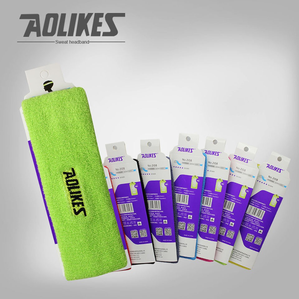 Băng đô băng trán thể thao AOLIKES A-2108 thấm mồ hôi cotton thoáng khí sport sweatband