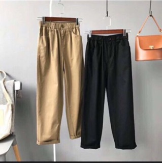 Quần baggy thô nữ cúc trước